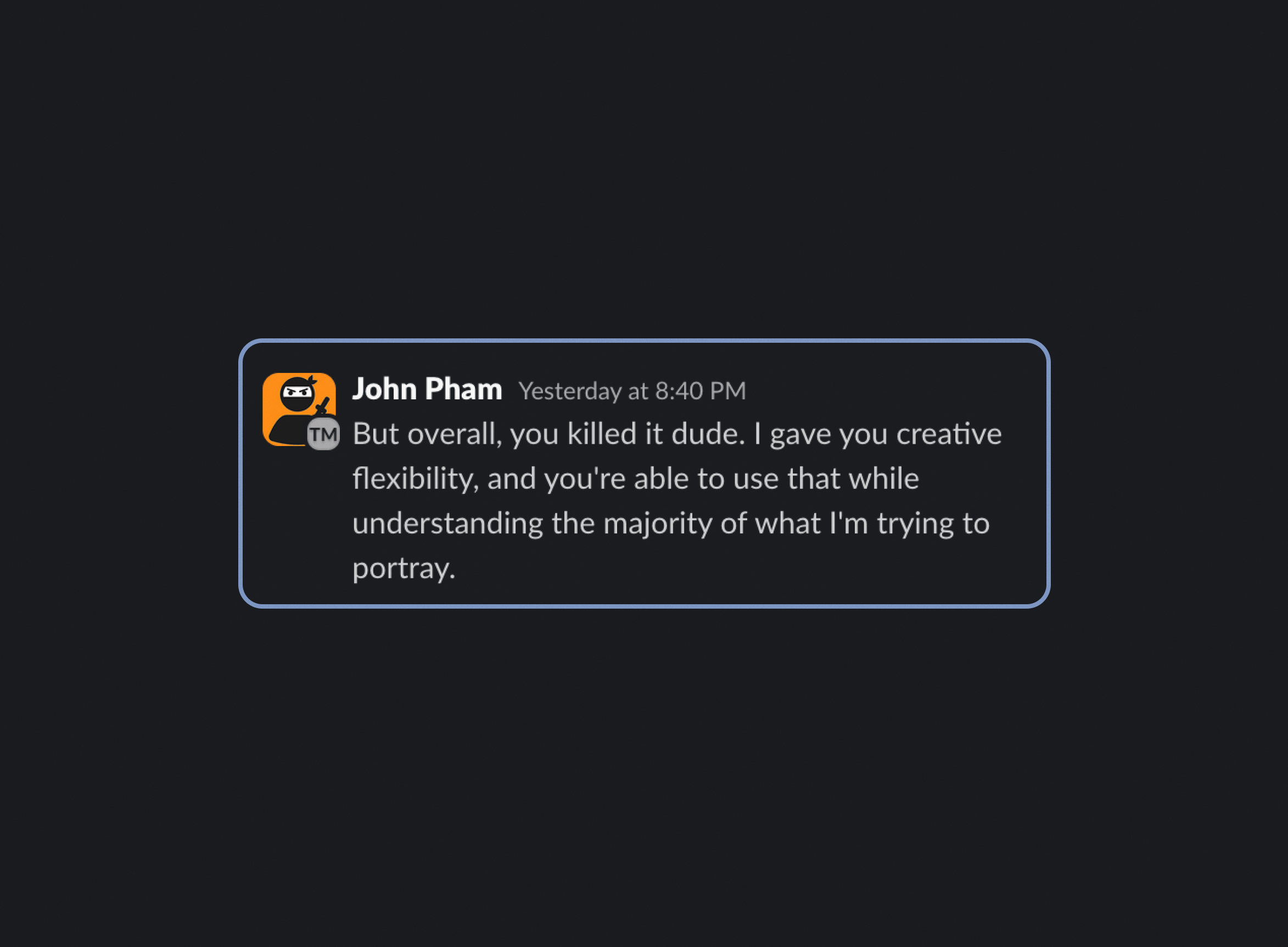 Client feedback