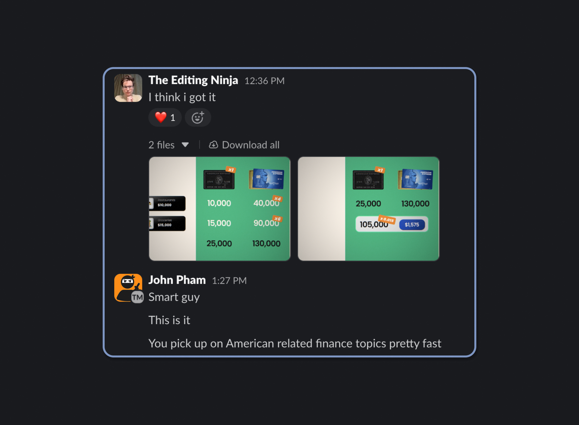 Client feedback
